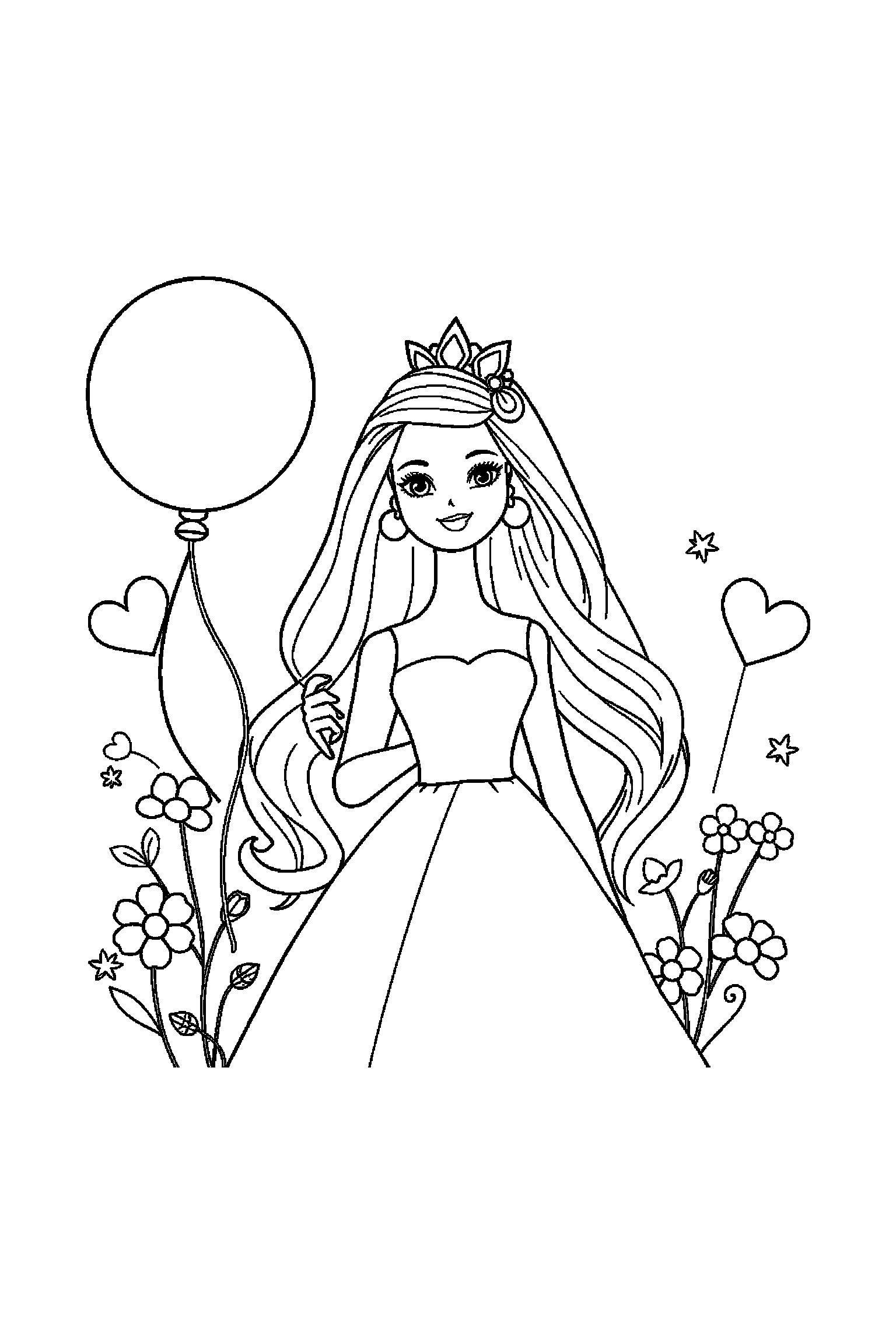 Coloriage Barbie gratuit à imprimer - Barbie avec un ballon rond Coloriage Barbie gratuit à imprimer : Barbie avec un ballon rond