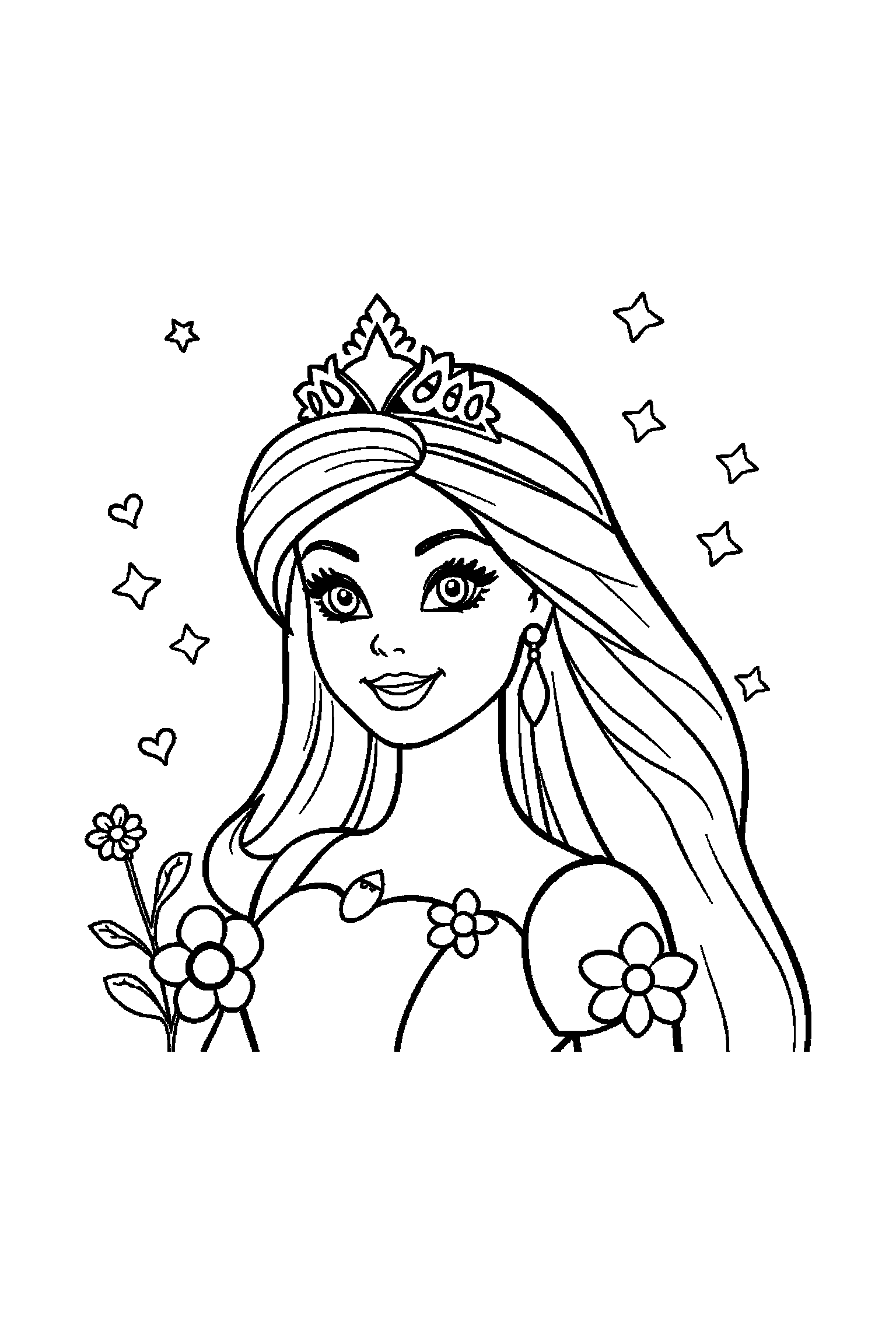 Coloriage Barbie gratuit à imprimer - Barbie cavalière en portrait facile à colorier Coloriage Barbie gratuit à imprimer : Barbie cavalière en portrait facile à colorier