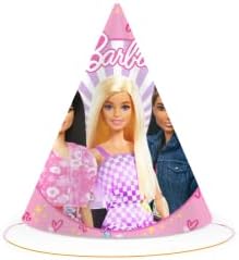 Barbie lot de 6 chapeaux d'anniversaire en carton