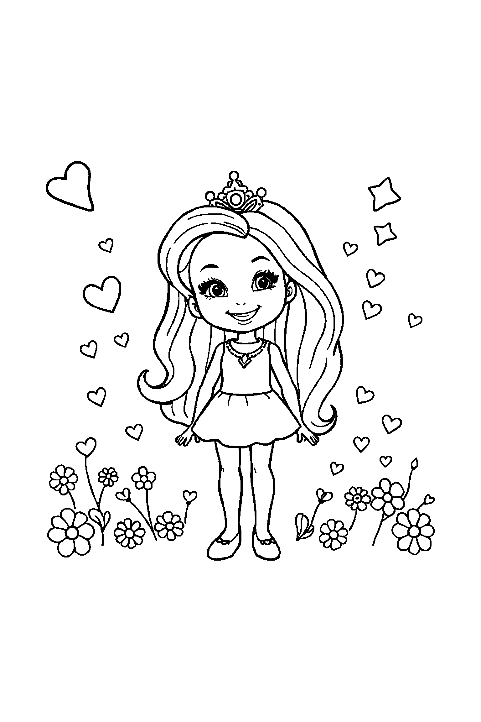 Coloriage Barbie gratuit à imprimer - une poupée mannequin avec une expression joyeuse Coloriage Barbie gratuit à imprimer : une poupée mannequin avec une expression joyeuse