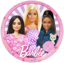 Assiettes Barbie jetables 23 cm, lot de 8