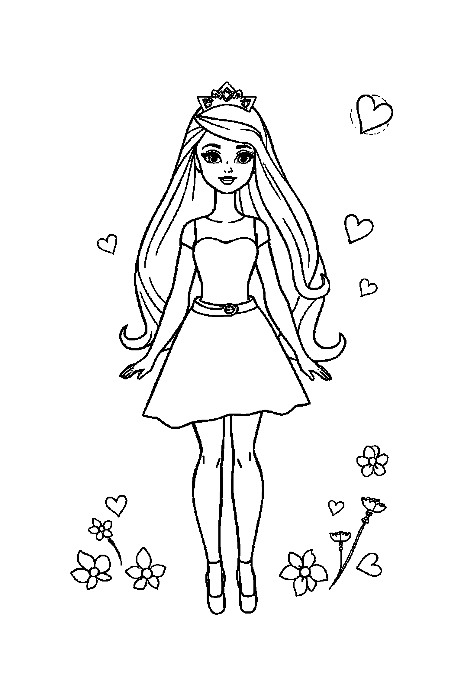 Coloriage Barbie gratuit à imprimer - Barbie avec un accessoire facile à colorier Coloriage Barbie gratuit à imprimer : Barbie avec un accessoire facile à colorier