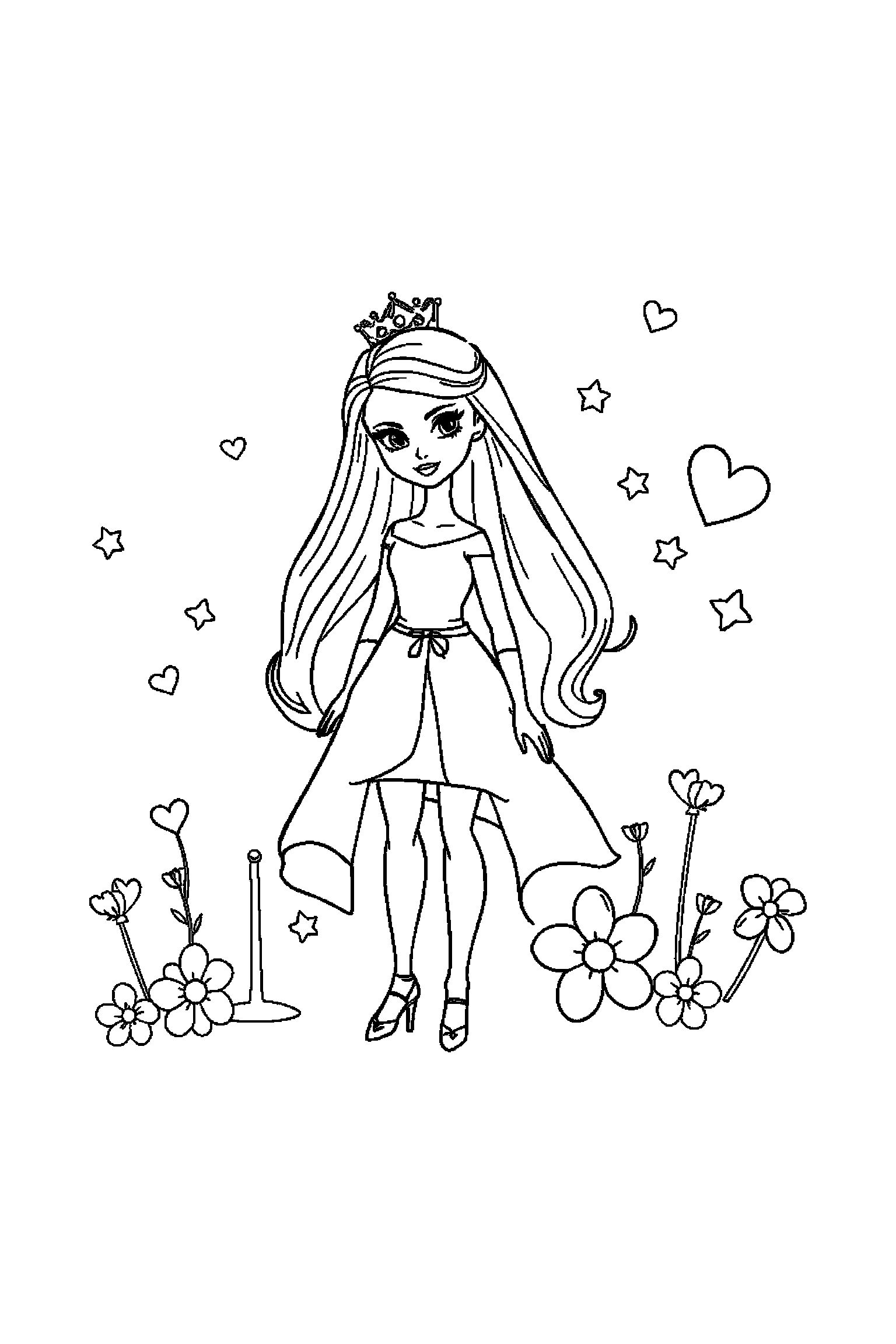 Coloriage Barbie gratuit à imprimer - Barbie styliste avec deux accessoires à colorier Coloriage Barbie gratuit à imprimer : Barbie styliste avec deux accessoires à colorier