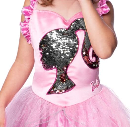 Déguisement Barbie princesse robe luxe paillettes avec diadème rose – Image 2