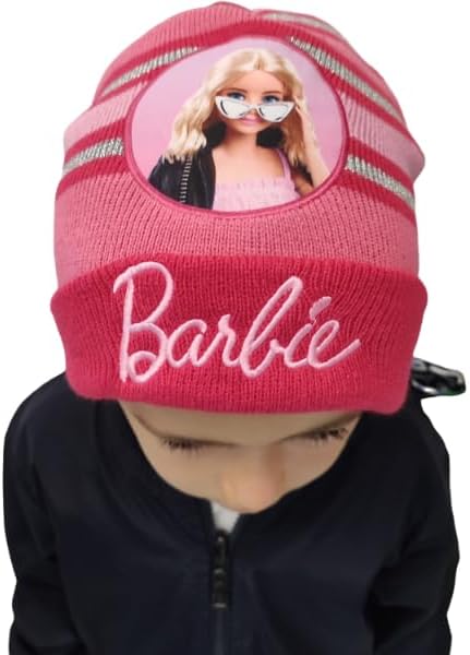 Bonnet d'hiver Barbie Fuchsia taille unique – Image 4