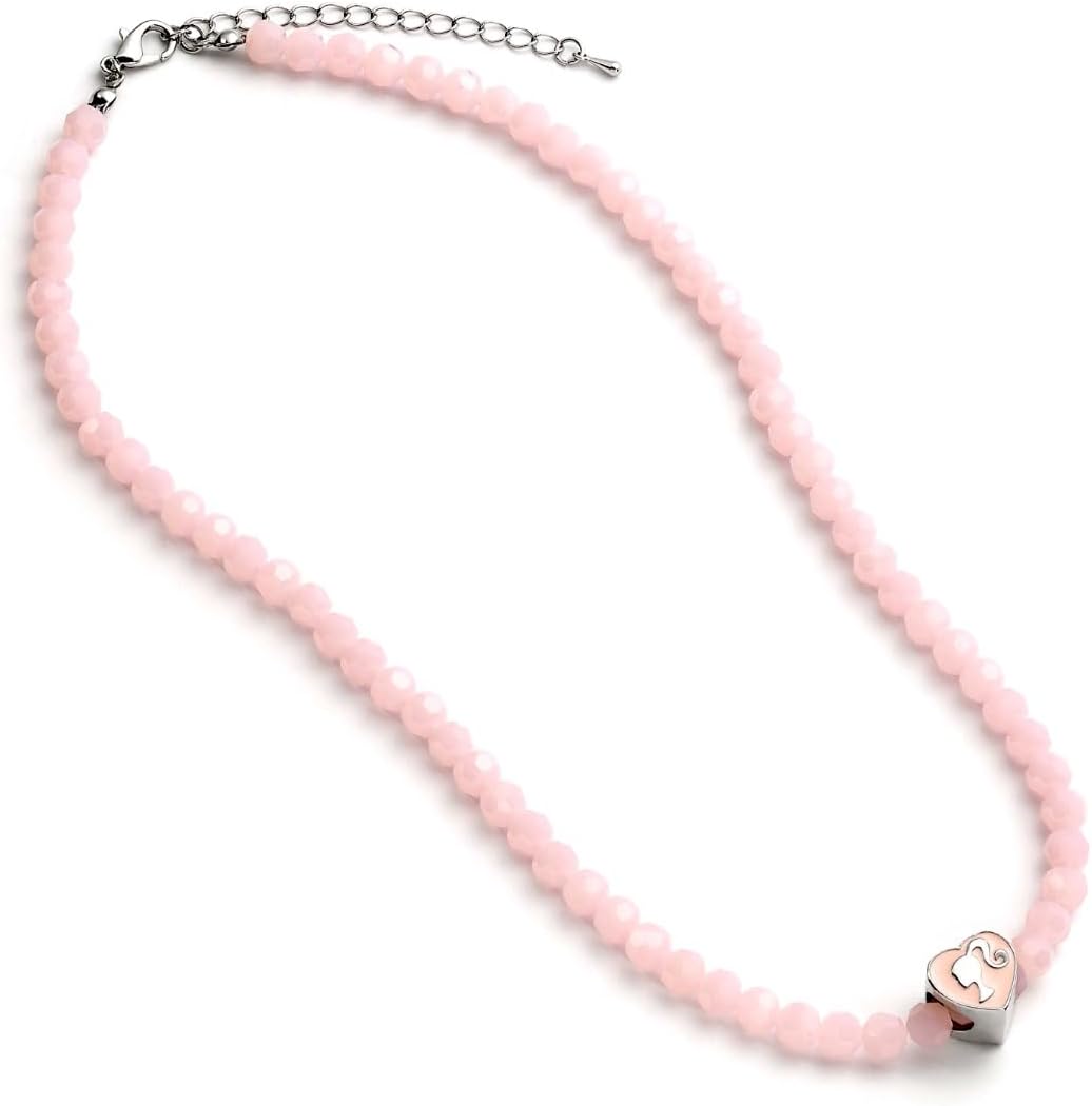 Barbie™ collier en zinc à perles roses avec cœur silhouette, taille unique – Image 3