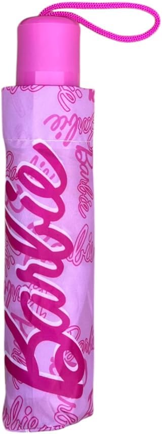 Parapluie pliant Barbie fuchsia à ouverture manuelle – Image 5