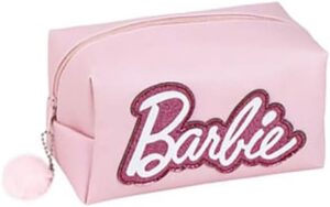 Trousse de toilette de voyage Barbie rose avec fermeture à glissière
