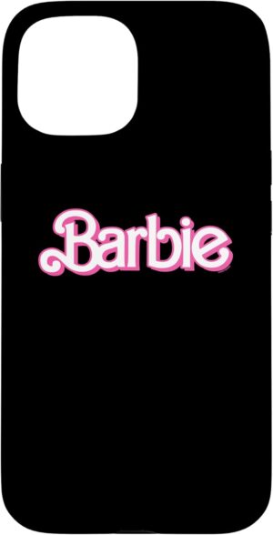Coque Barbie logo rétro rose et blanc pour iPhone 15