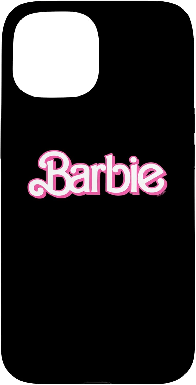 Coque Barbie logo rétro rose et blanc pour iPhone 15