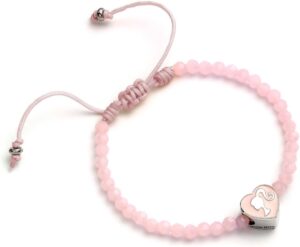 Bracelet d'amitié Barbie™ rose en Zinc avec perle cœur, taille unique