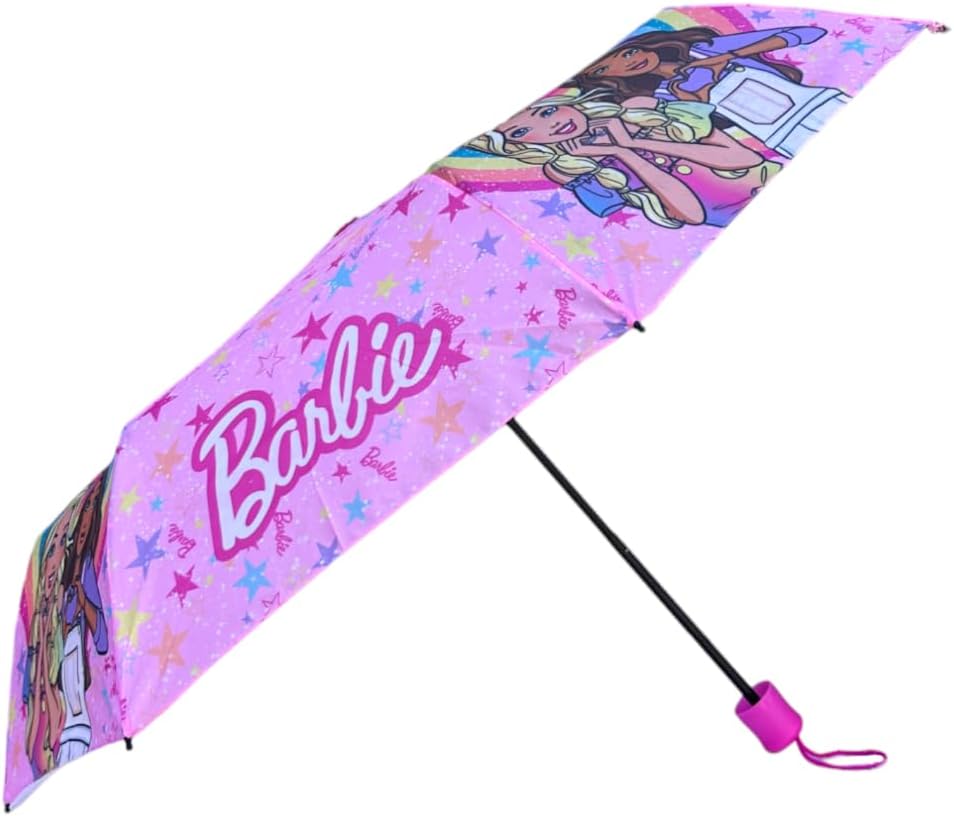 Parapluie pliable Barbie fuchsia à 8 rayons – Image 2