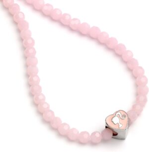Barbie™ collier en zinc à perles roses avec cœur silhouette, taille unique