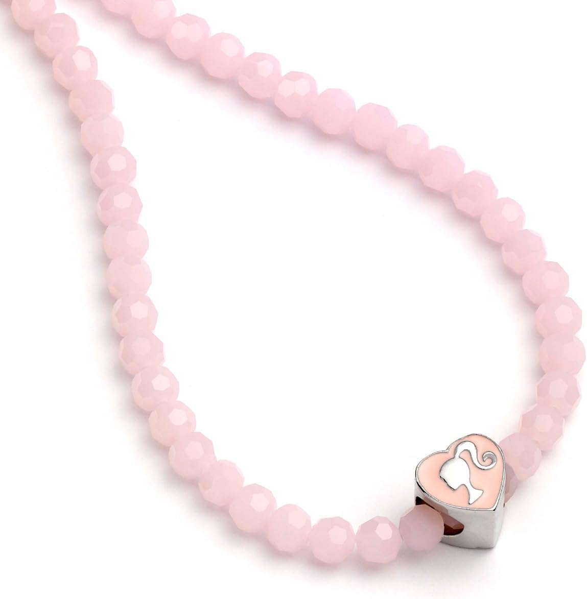 Barbie™ collier en zinc à perles roses avec cœur silhouette, taille unique