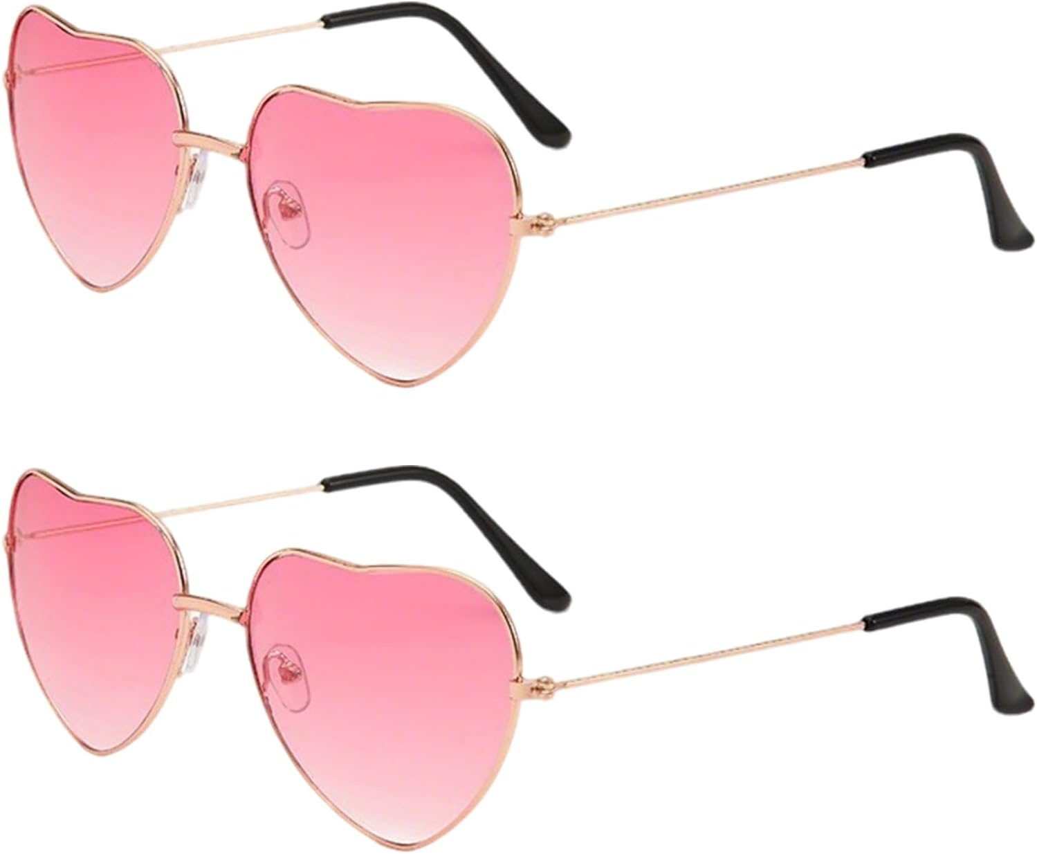 Lunettes de soleil cœur rétro roses Barbie, lot de 2
