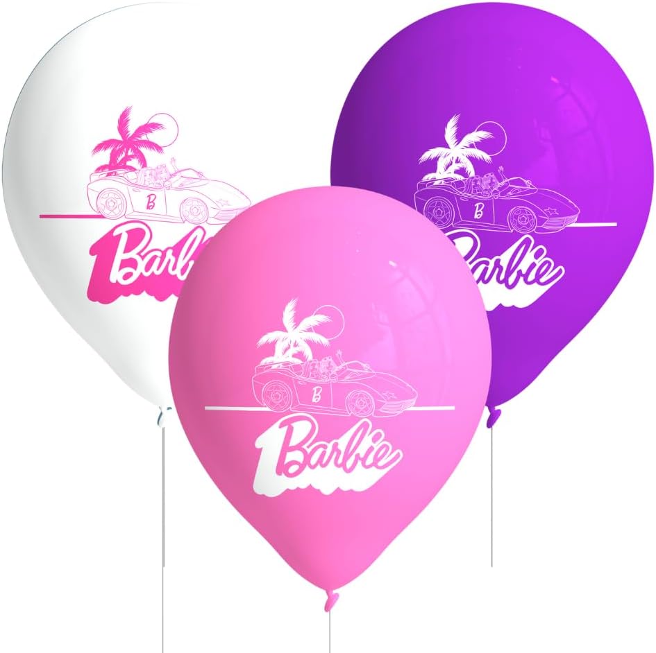 Lot de 8 ballons en latex Barbie pour décoration d'anniversaire