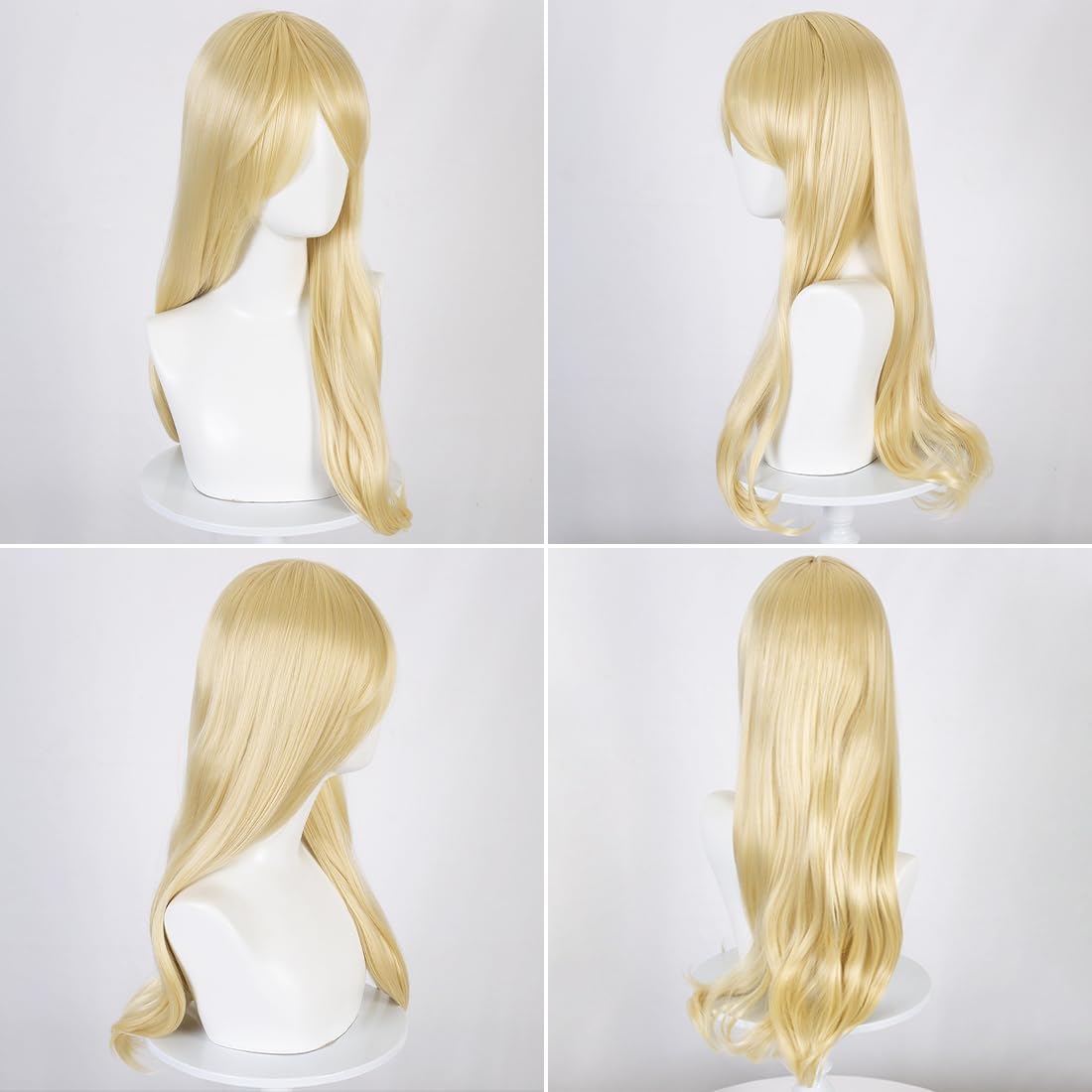 Perruque Barbie princesse blonde avec serre-tête à nœud rose – Image 4