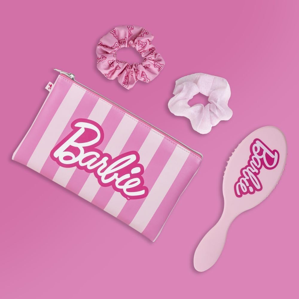 Set beauté Barbie rose avec brosse, 2 couettes et trousse – Image 2