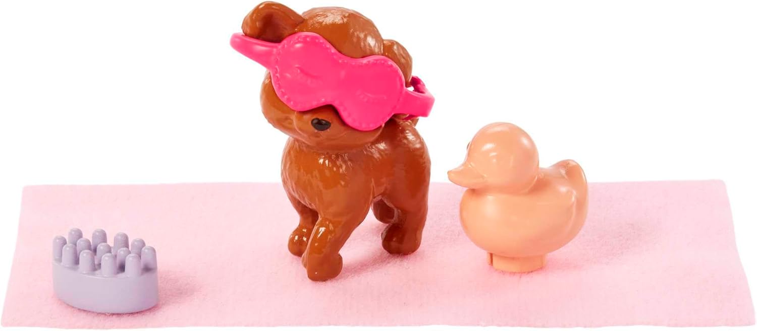 Barbie coffret spa avec peignoir imprimé citrons et chiot – Image 5