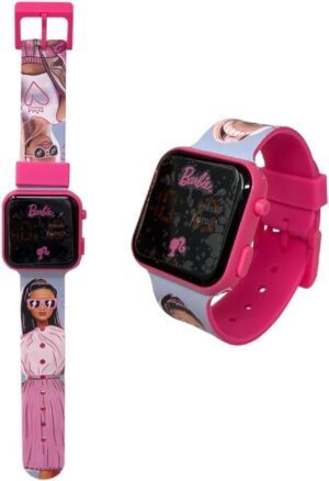 Montre numérique Barbie à écran LED avec bracelet en silicone