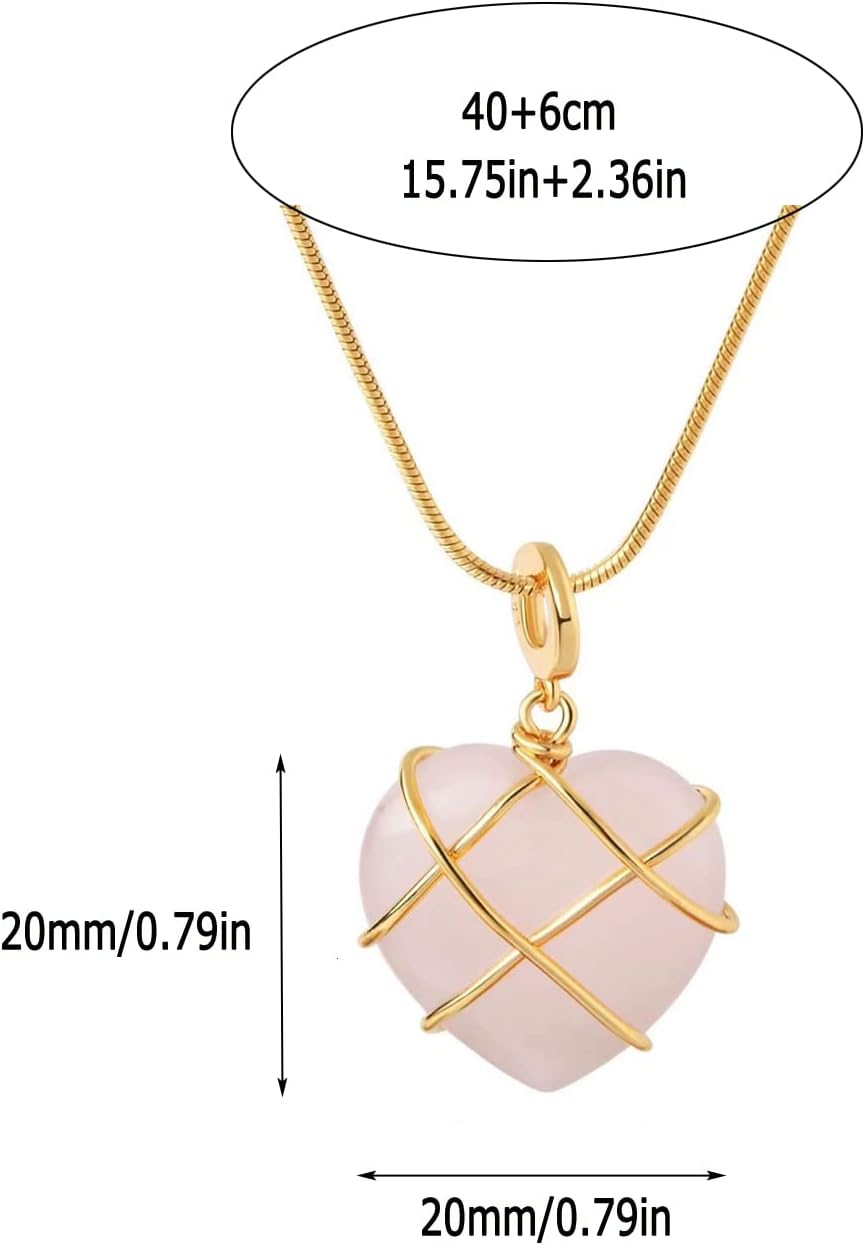 Collier cœur Barbie en quartz cristal clair, couleur C – Image 6