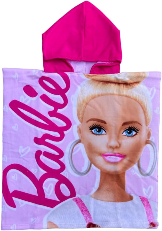 Poncho de mer Barbie en microfibre 110 x 55 cm pour enfant – Image 2