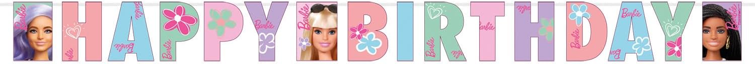 Barbie Douce Vie, bannière de lettres Happy Birthday