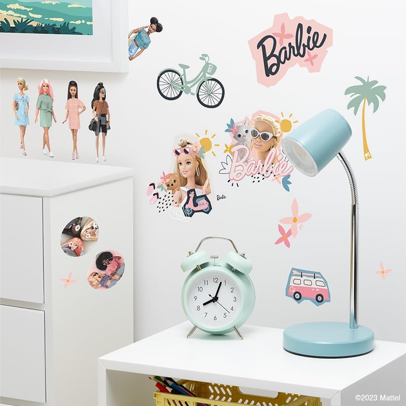 Stickers muraux Barbie réutilisables avec lettres et accessoires – Image 2