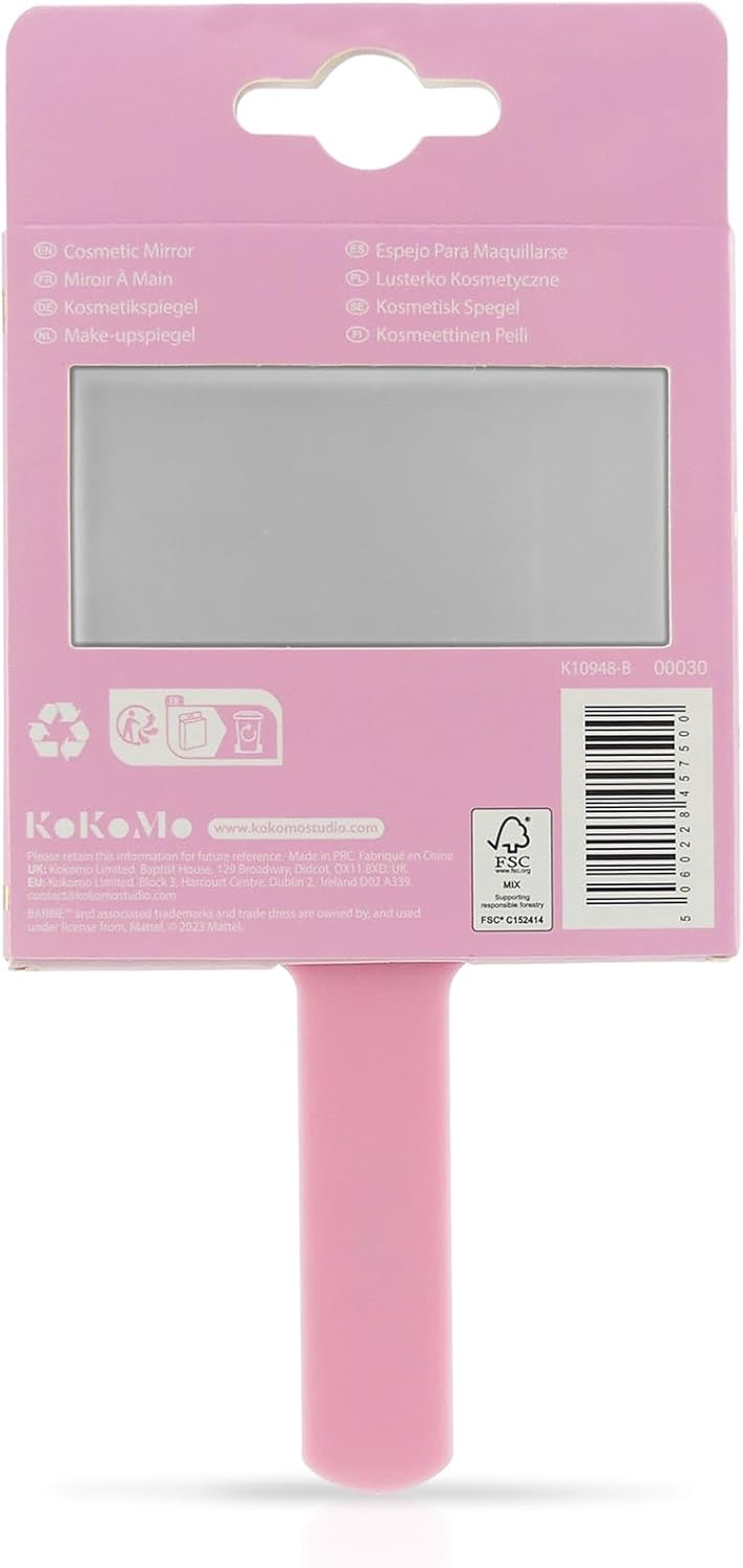 Miroir à main Barbie rose format voyage – Image 4