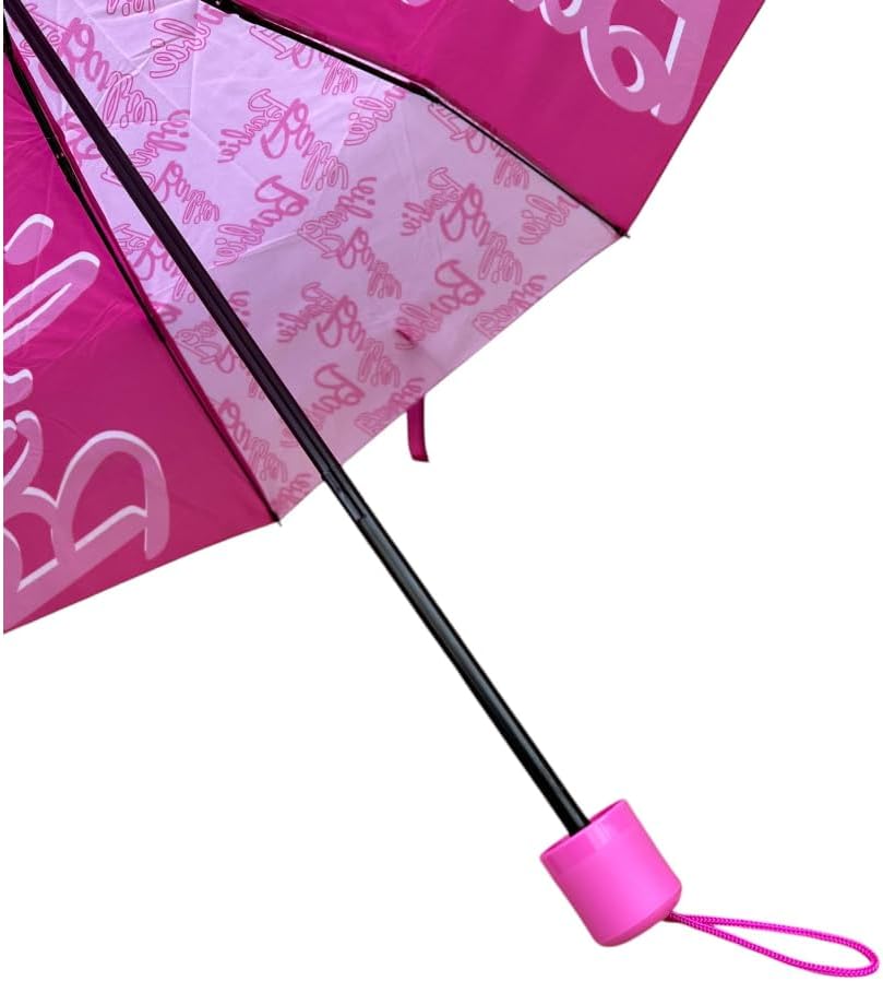 Parapluie pliant Barbie fuchsia à ouverture manuelle – Image 4
