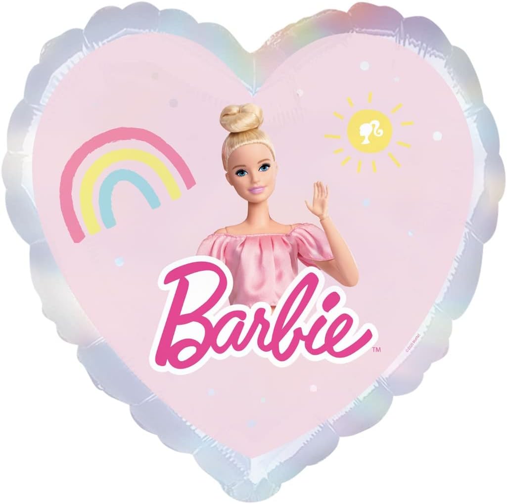 Ballon cœur Barbie Vibes arc-en-ciel