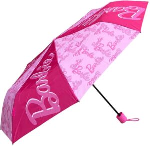 Parapluie pliant Barbie fuchsia à ouverture manuelle
