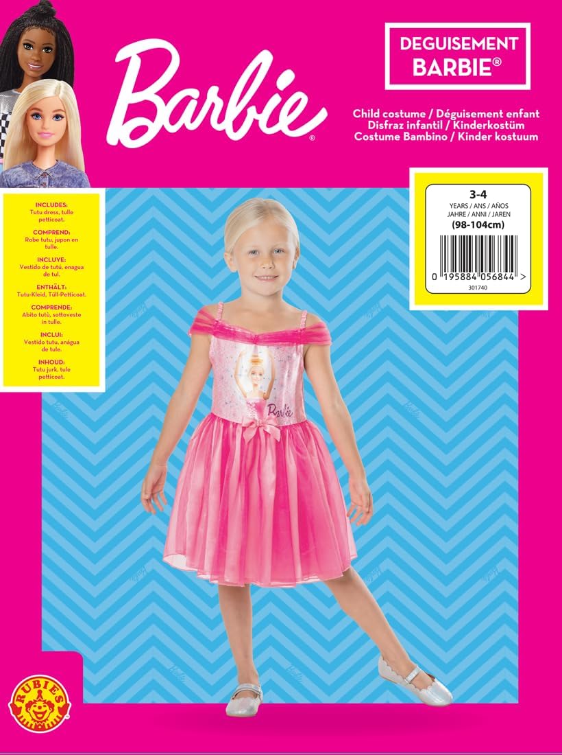 Déguisement Barbie enfant avec robe tutu rose, style 7-8 ans – Image 2