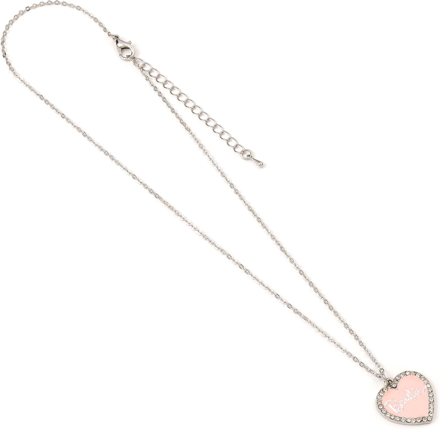 Barbie™ collier cœur en émail rose avec cristal, taille unique en zinc – Image 3