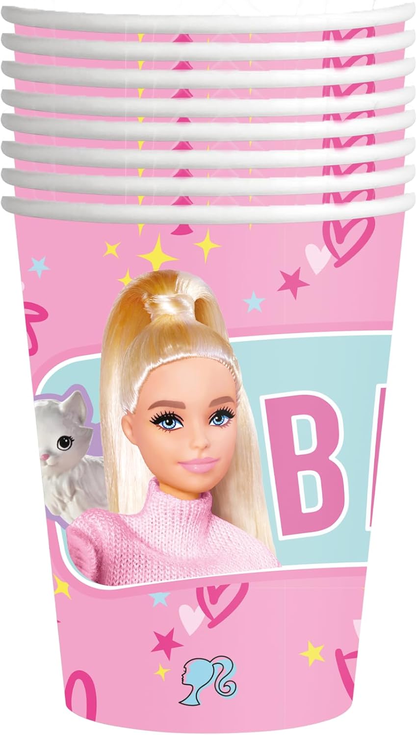 8 gobelets Barbie en carton, 250 ml – Image 6