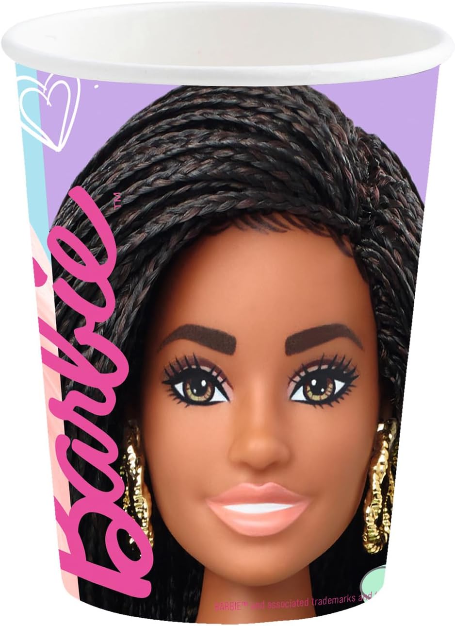 Gobelets Barbie en papier 250 ml, lot de 8