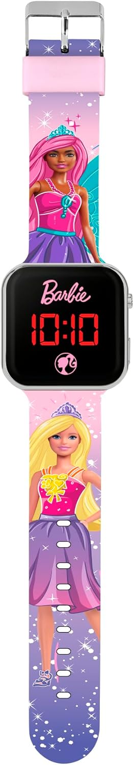 Montre LED Barbie à bracelet multicolore imprimé – Image 2