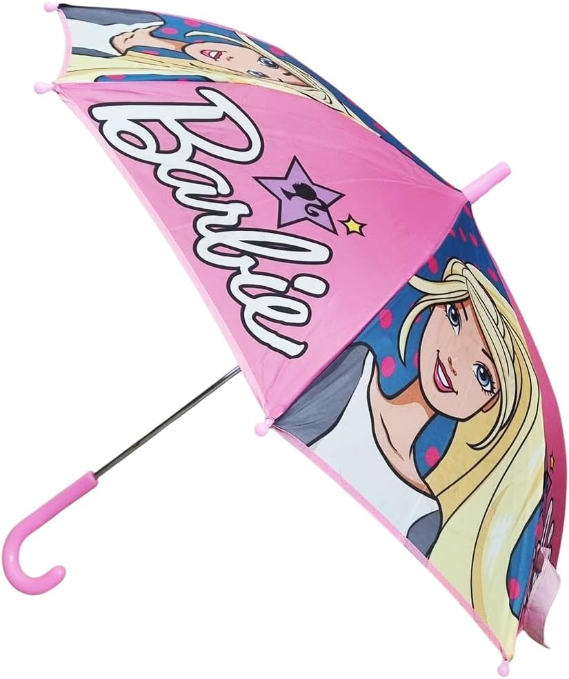 Parapluie Barbie Disney coloré avec poignée ergonomique, diamètre 80 cm