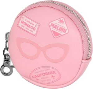 Porte-monnaie rond Barbie Travel Cookie rose