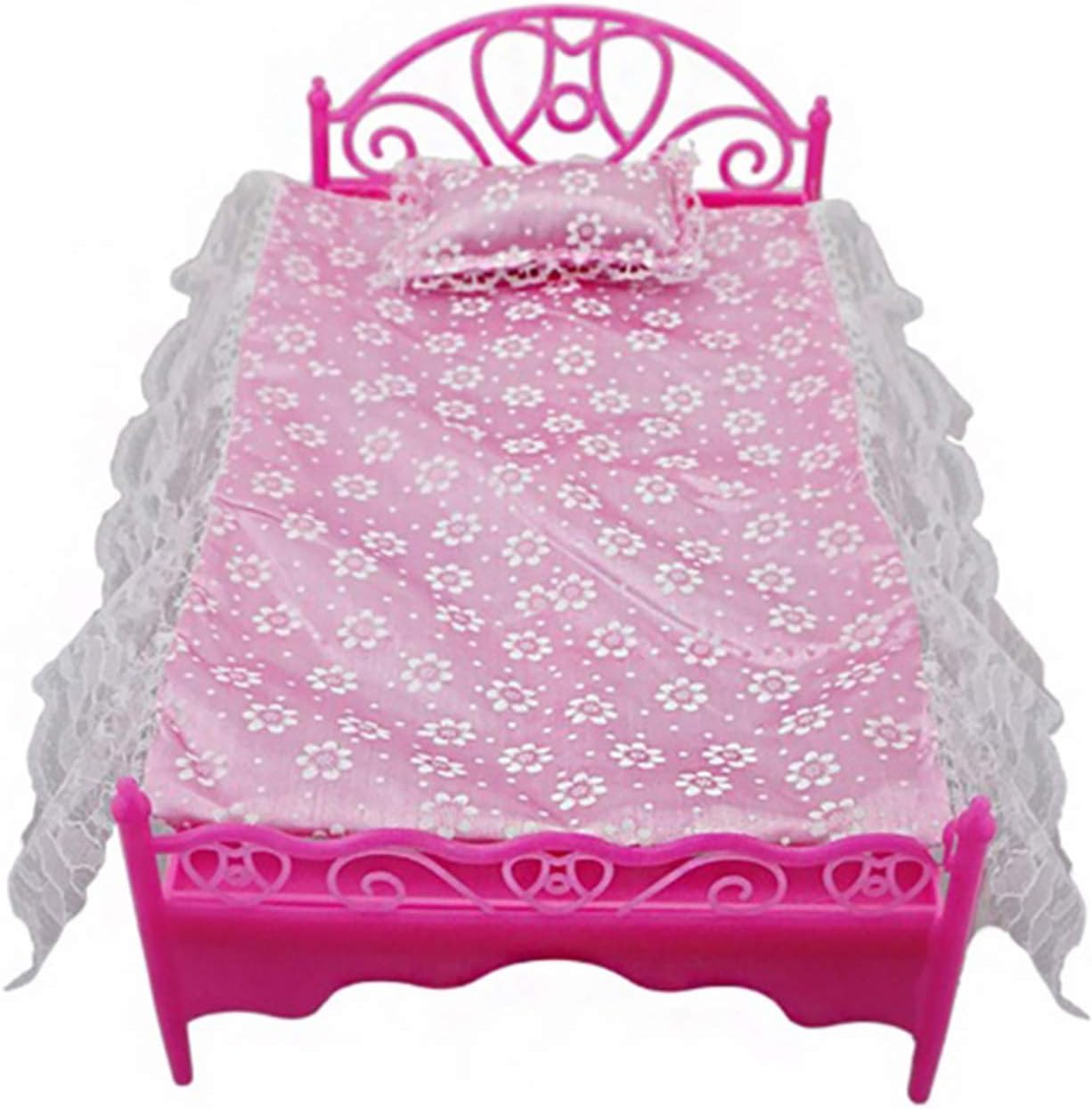 Barbie - ensemble 8 pièces de meubles de princesse avec lit, canapé, commode et cintres – Image 4