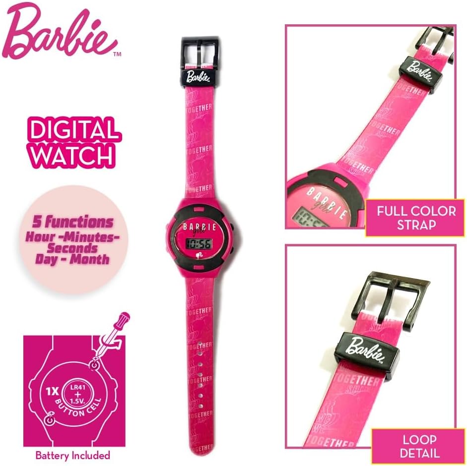 Barbie coffret mode avec montre LCD, lunettes de soleil et portefeuille 3 poupées – Image 3