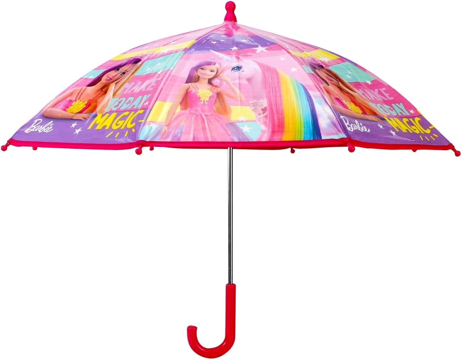Parapluie Barbie rose à motif licorne, pliable