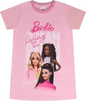 Chemise de nuit Barbie rose pour filles en 100% polyester