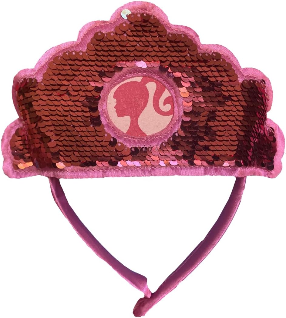 Déguisement Barbie princesse robe luxe paillettes avec diadème rose – Image 4