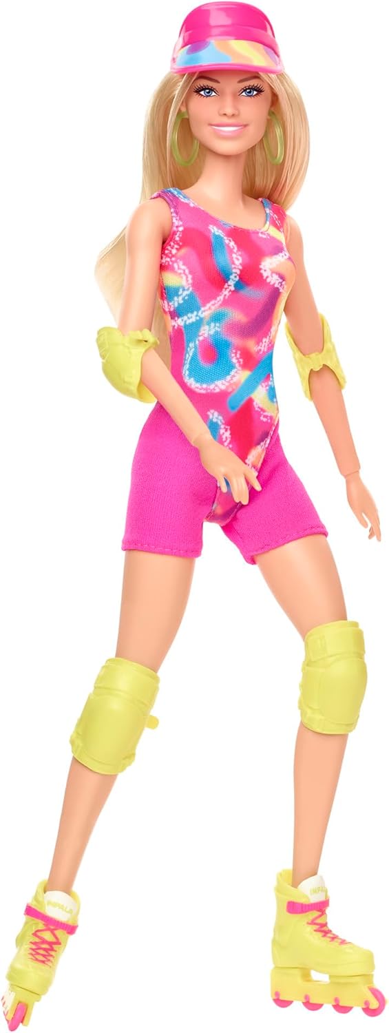 Barbie Le Film, poupée patineuse en rollers avec tenue fluo et accessoires verts, HRB04 – Image 2