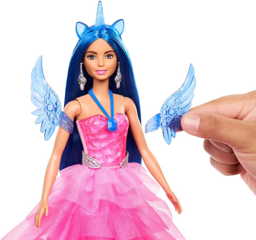 Poupée Barbie Licorne 65e anniversaire aux cheveux bleus HRR16 – Image 4