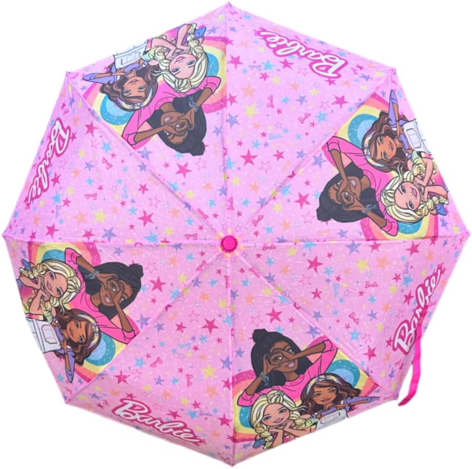 Parapluie pliable Barbie fuchsia à 8 rayons – Image 3