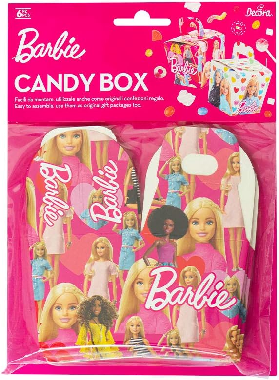 Boîte à bonbons Barbie en carton graissé, lot de 6 – Image 2
