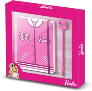 Coffret agenda Barbie Varsity 100 pages avec stylo rose