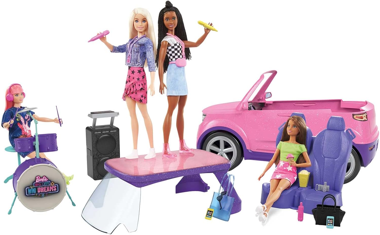 Barbie Big City Big Dreams voiture concert transformable avec 20 accessoires – Image 2
